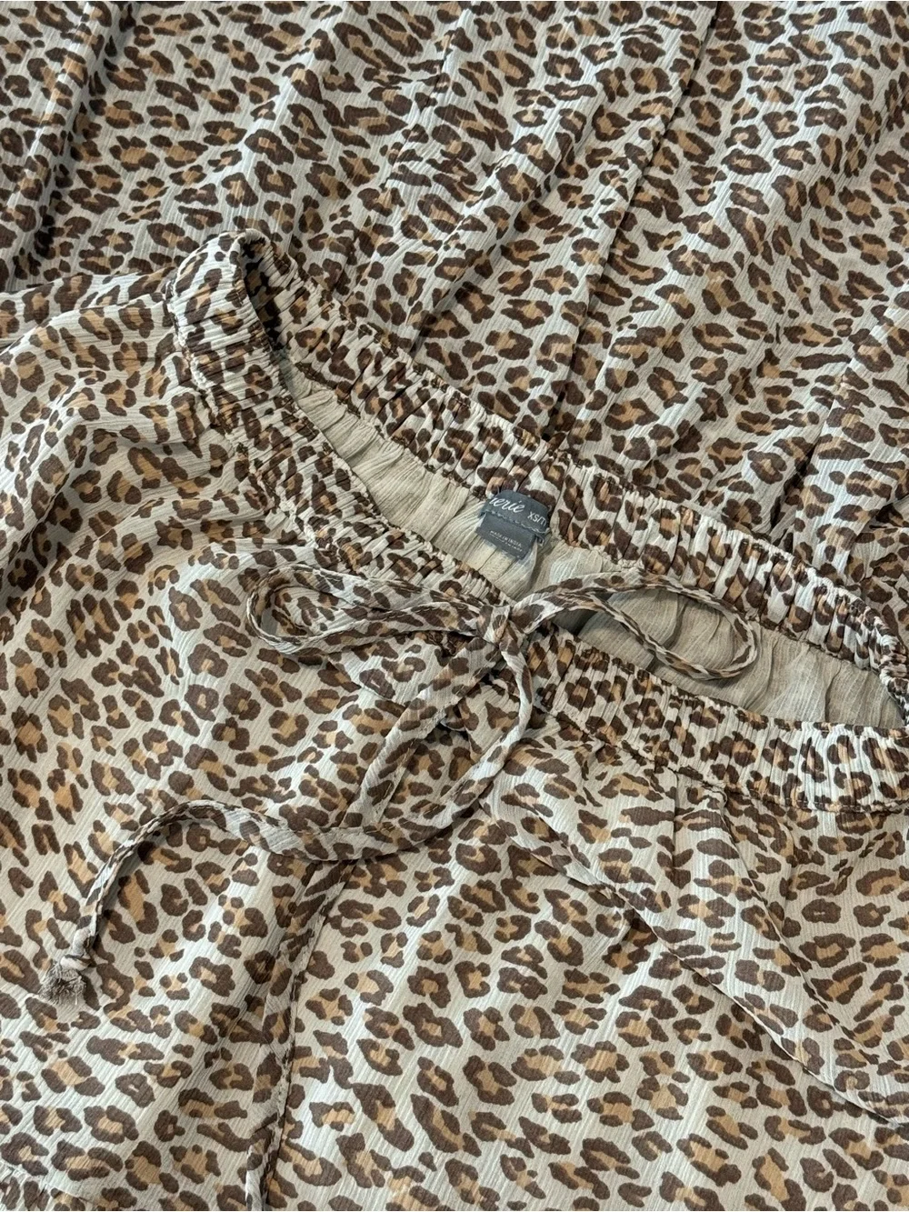 Aerie Tiered Leopard Print Maxi Skirt - Brown/White - Picture 4 of 4